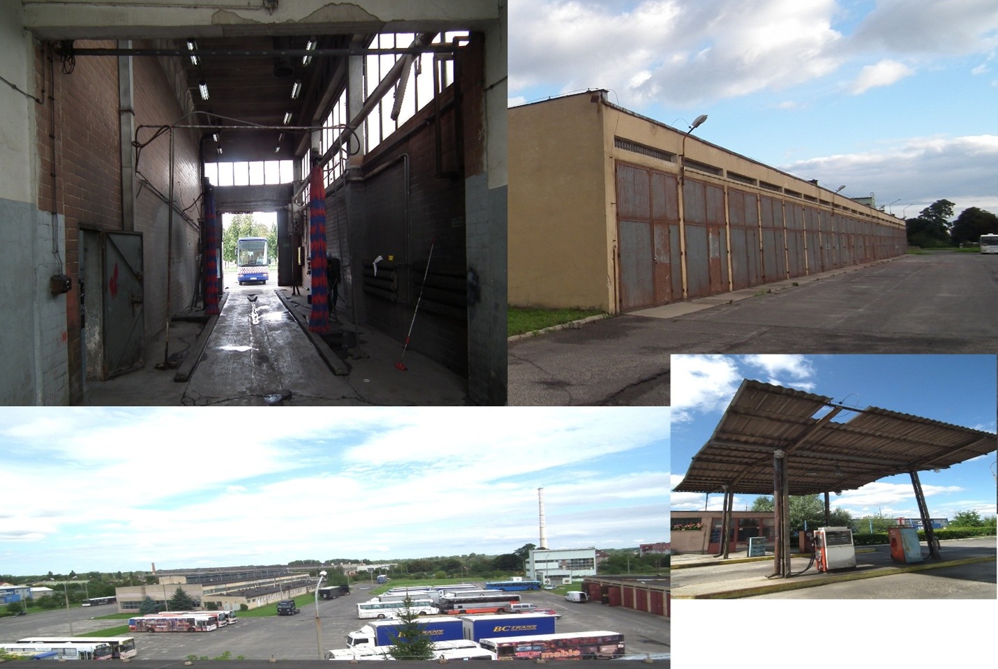 Budynki zaplecza zajezdni przy ul. Rudnowskiej / Transportowej – Myjnia , Garaże , Stacja paliw