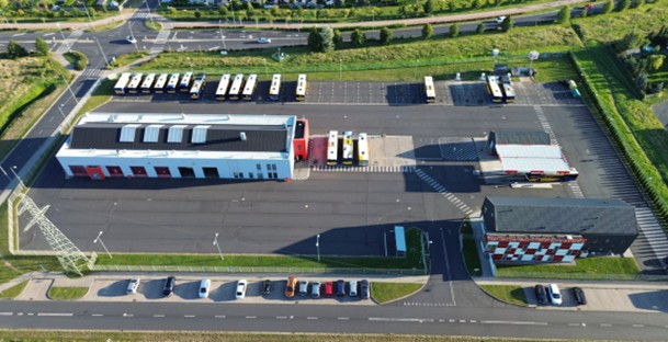 Nowa zajezdnia przy ul. Transportowej – widok z góry